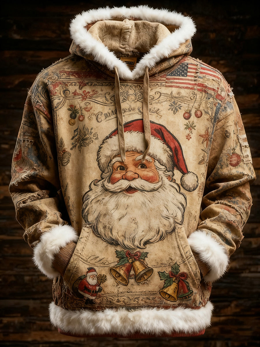 Herren Retro Weihnachten Weihnachts mann Bedruckt Hoodie