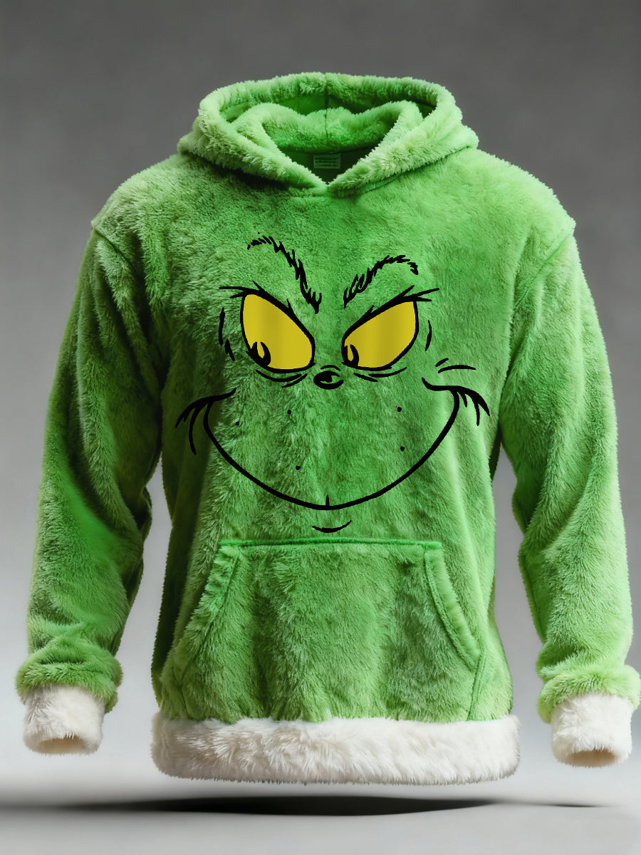 Herren lustige klassische Weihnachts-Zeichentrick figur mit lässiger Plüsch tasche Hoodie