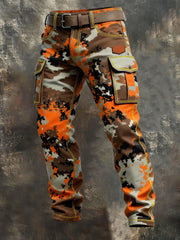 Herren Vintage Camouflage Distressed Pocket Work Pants