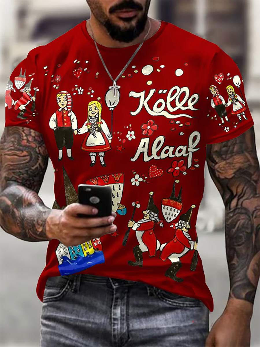 Herren Cologne Carnival Lässige kurze Ärmel T-Shirt