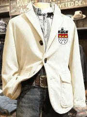 Herren Cologne Carnival Print Cord Freizeit jacke