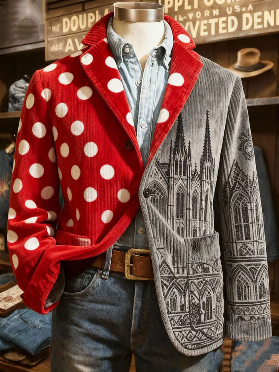 Herren Cologne Carnival Print Cord Freizeit jacke