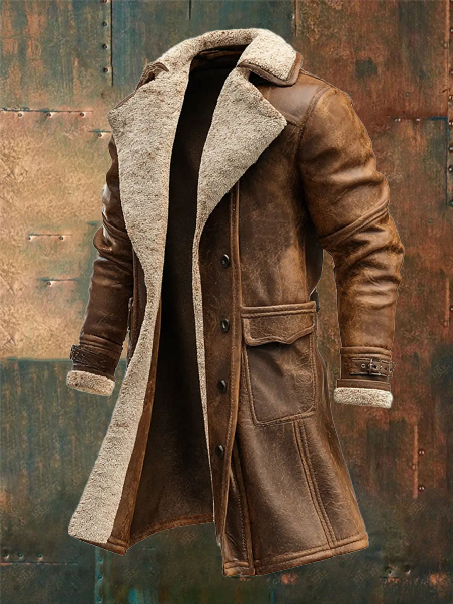 Herren Retro Plüsch Freizeit jacke