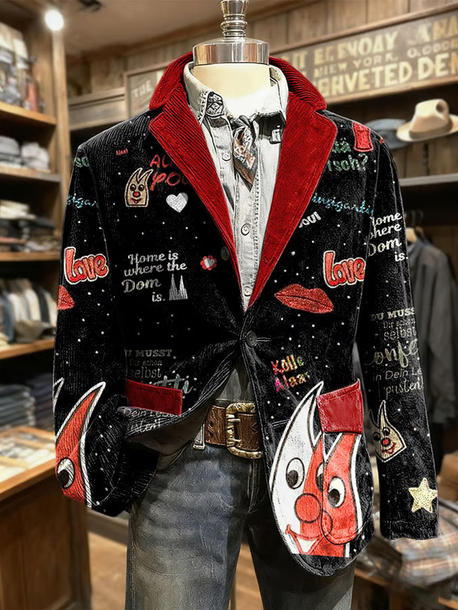 Herren Cologne Carnival Print Casual Anzüge