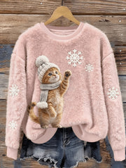 Damen niedliche Tier Kunst Flanell Hoodie