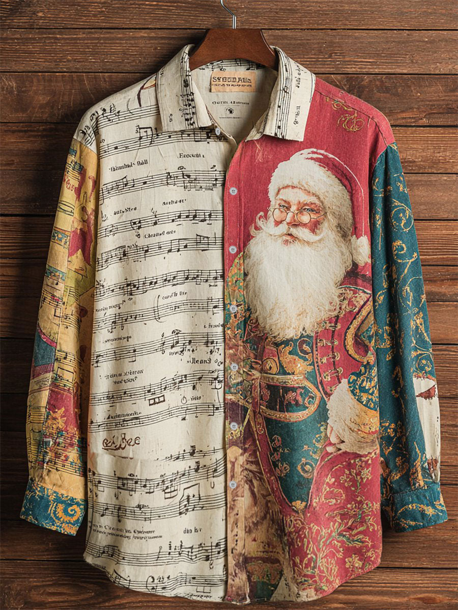 Herren Weihnachtsmann-Musik Vintage-Shirts