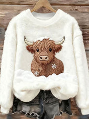 Damen Highland Denim Print Casual Top