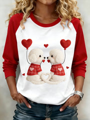 Frauen Valentinstag Welpen Sweatshirt