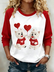 Frauen Valentinstag Welpen Sweatshirt