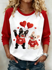 Frauen Valentinstag Welpen Sweatshirt