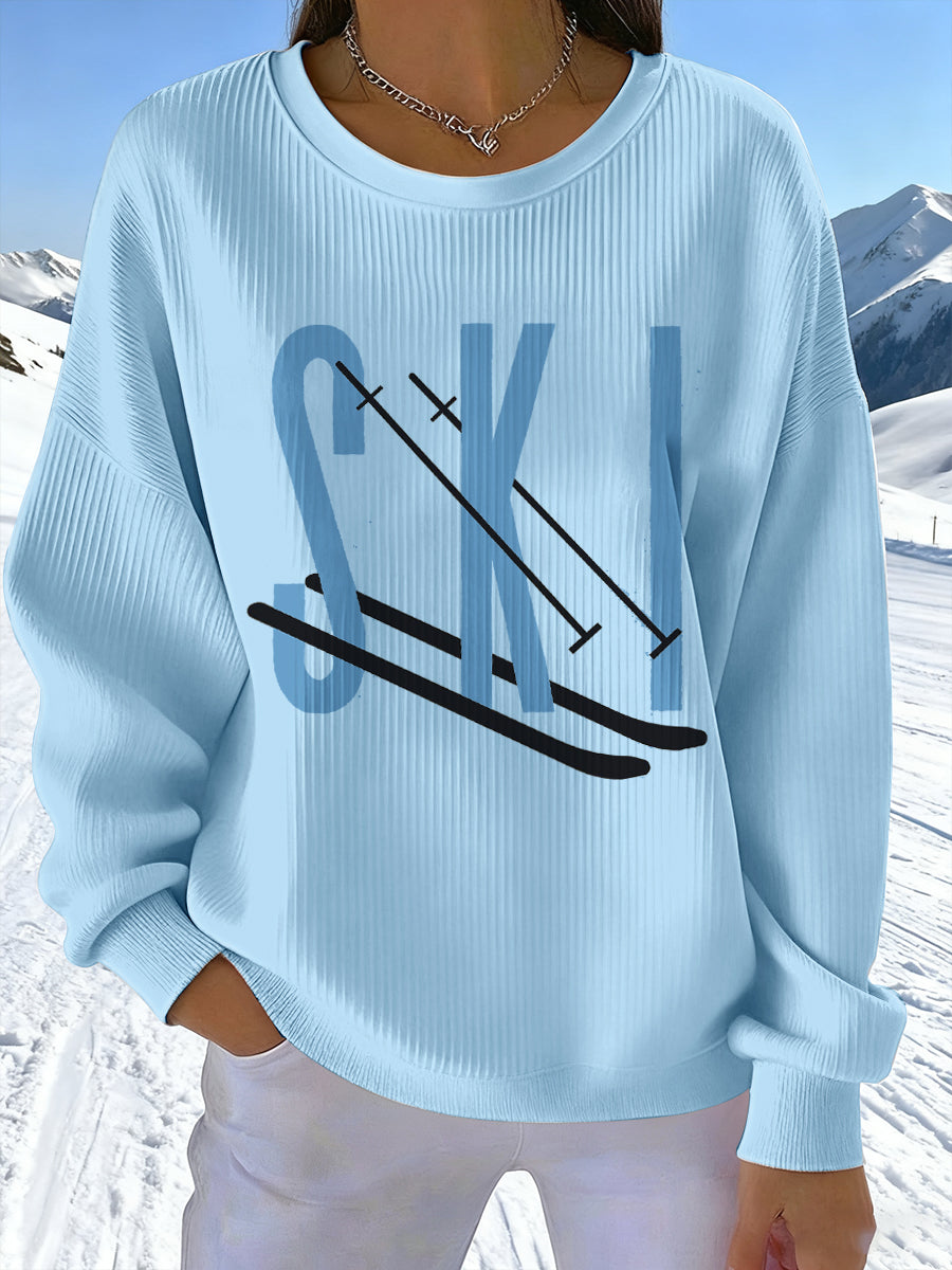 Damen-Ski druck Sweatshirt