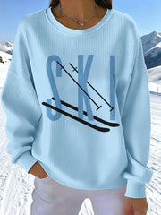 Damen-Ski druck Sweatshirt