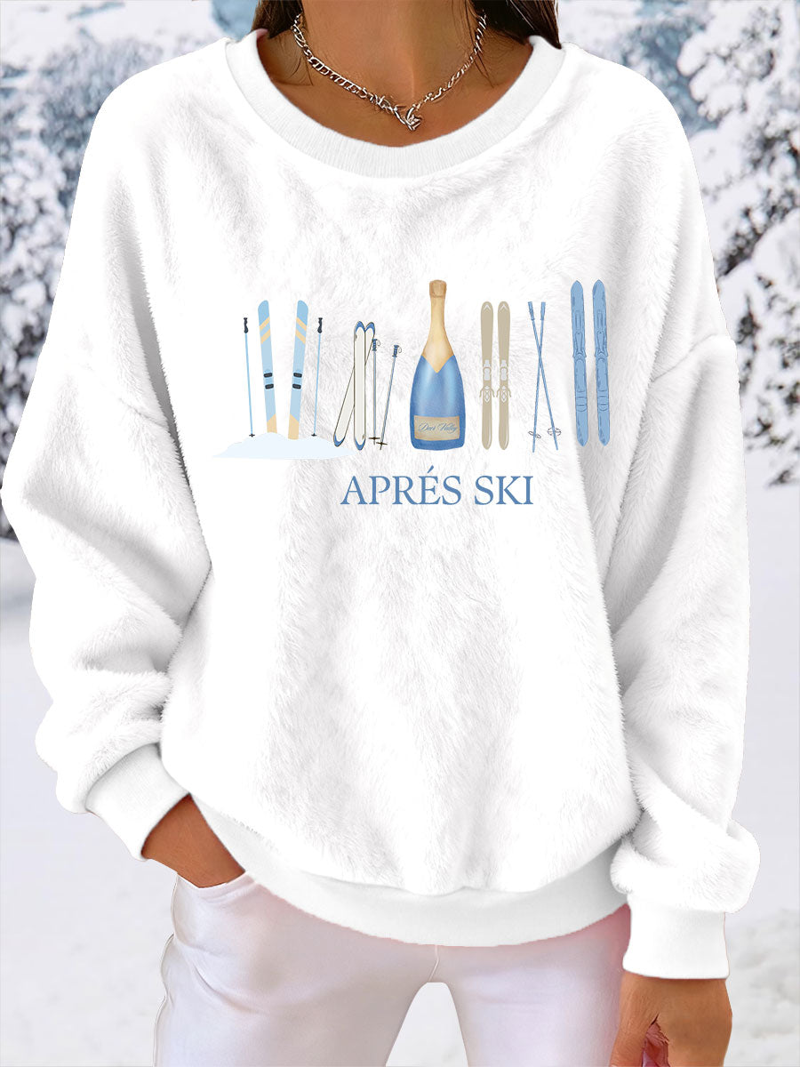 Damen Ski druck Casual Top