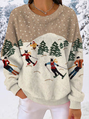 Damen Ski druck Casual Top