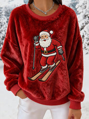 Frauen Santa Claus Ski Fleece Sweatshirts