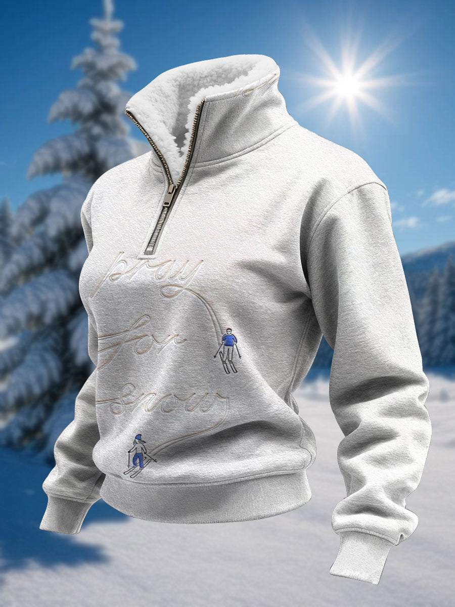 Damen Ski Plüsch Sweatshirt