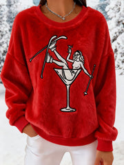 Damen-Ski-Aprè s-Flanell-Sweatshirts