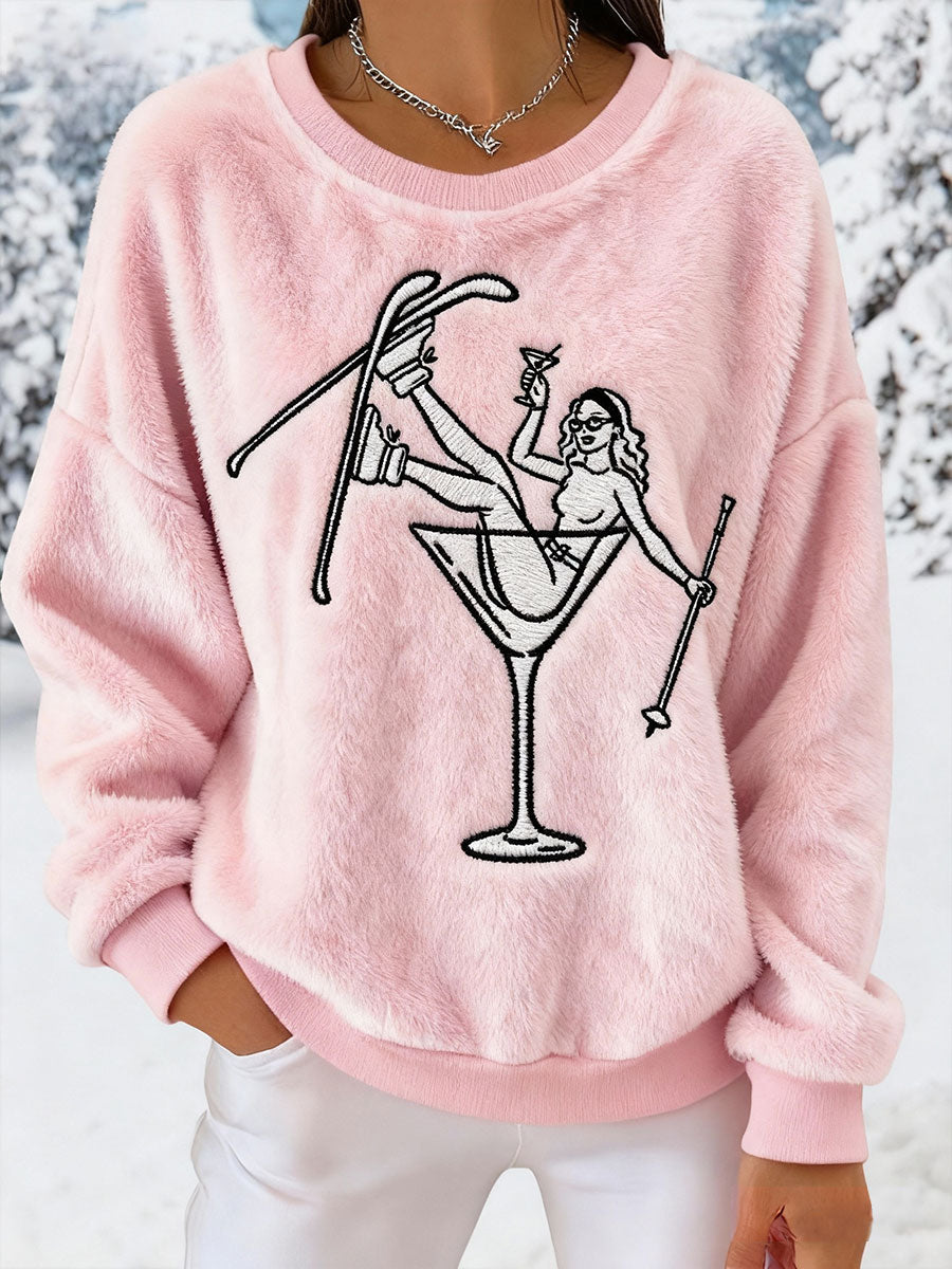 Damen-Ski-Aprè s-Flanell-Sweatshirts