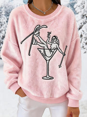 Damen-Ski-Aprè s-Flanell-Sweatshirts