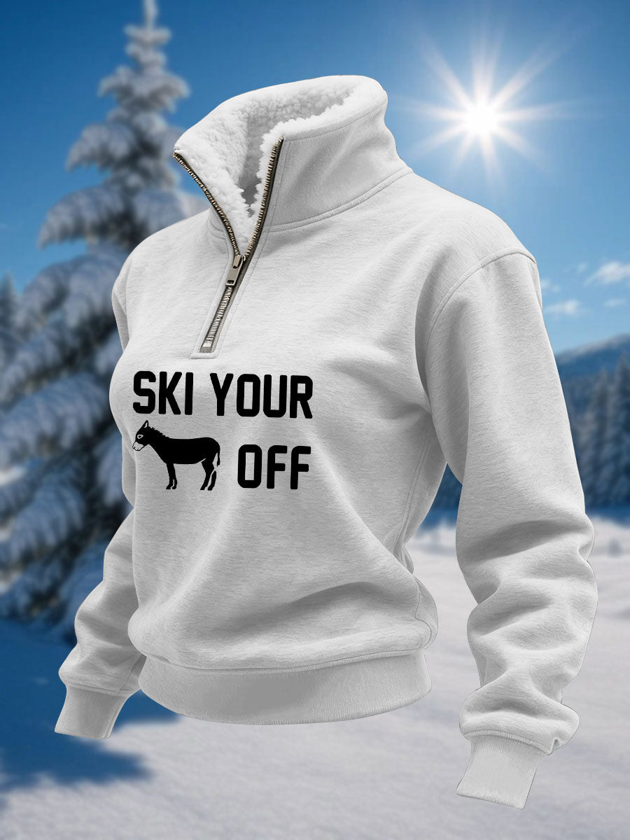Damen Ski Plüsch Sweatshirt