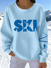 Damen-Ski druck Sweatshirt