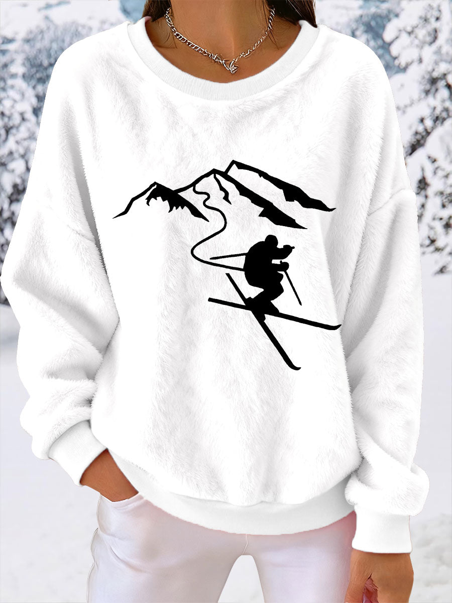 Damen Ski druck Casual Top