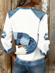 Damen-Fox-Print-Sweatshirts