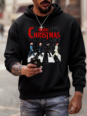 Herren Merry Chrsitmas Retro Klassisches Legendäres Rock Band Print Geschenk für Fans Casual Hoodie