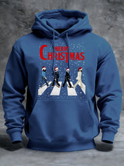 Herren Merry Chrsitmas Retro Klassisches Legendäres Rock Band Print Geschenk für Fans Casual Hoodie