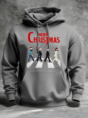Herren Merry Chrsitmas Retro Klassisches Legendäres Rock Band Print Geschenk für Fans Casual Hoodie