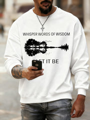 Herren Retro Whisper Worte der Weisheit lassen es Gitarre Casual Sweatshirt sein