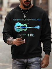 Herren Retro Whisper Worte der Weisheit lassen es Gitarre Casual Sweatshirt sein