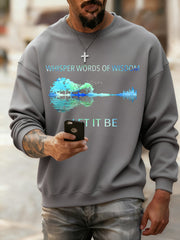 Herren Retro Whisper Worte der Weisheit lassen es Gitarre Casual Sweatshirt sein