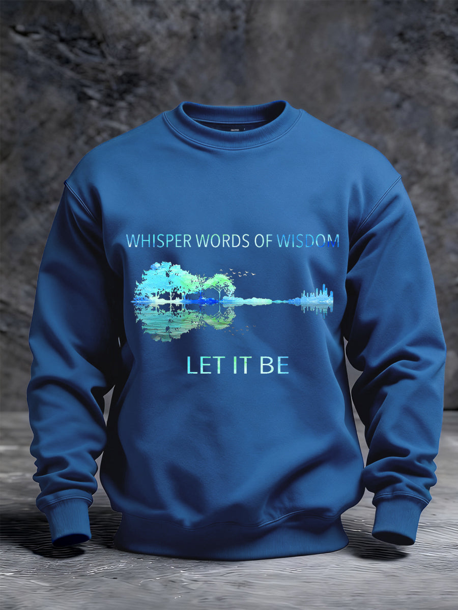 Herren Retro Whisper Worte der Weisheit lassen es Gitarre Casual Sweatshirt sein