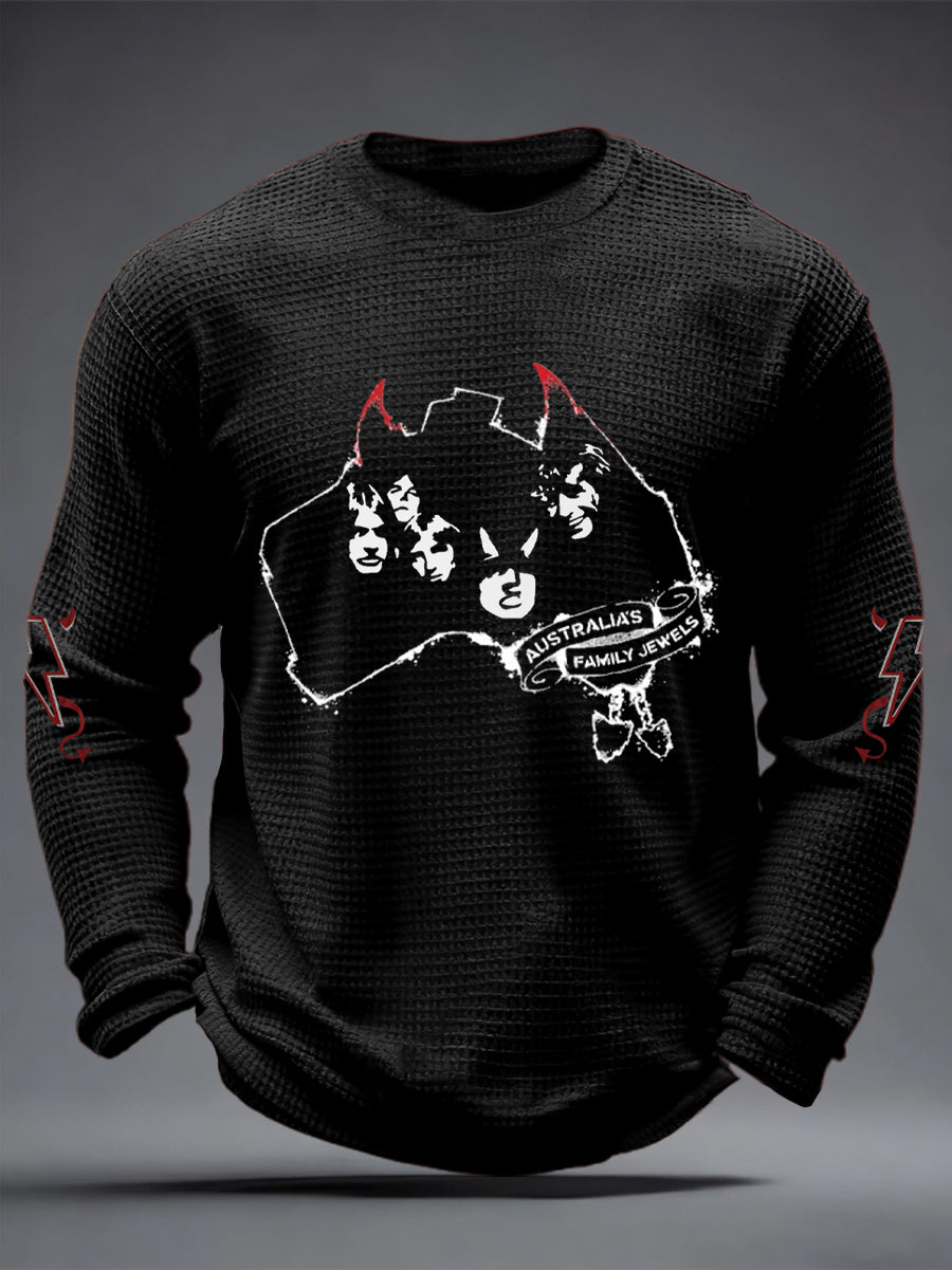 Herren Rockmusik inspiriertes Waffel oberteil