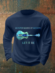 Herren Retro flüstern Worte der Weisheit lassen es Gitarren druck lässig Langarm T-Shirt sein