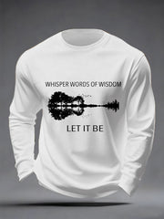 Herren Retro flüstern Worte der Weisheit lassen es Gitarren druck lässig Langarm T-Shirt sein
