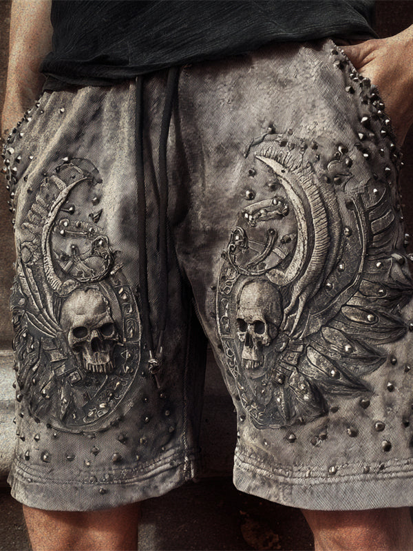 Herren Rock Skulls bedruckte Shorts