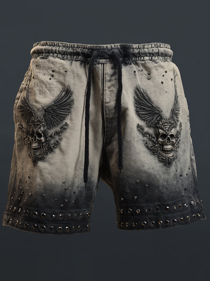 Herren Rock Skulls bedruckte Shorts