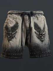 Herren Rock Skulls bedruckte Shorts