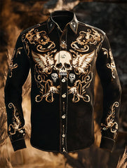 Herren Retro-lässiges T-Shirt mit Totenkopf druck