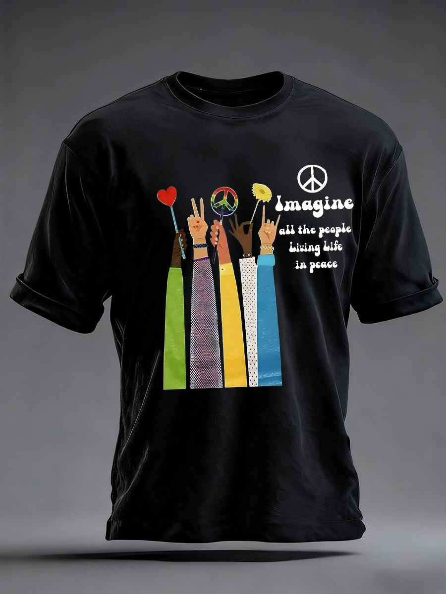 Herren Retro Classic Legendary Rock Band Print Geschenk für Fans lässig Kurzarm T-Shirt