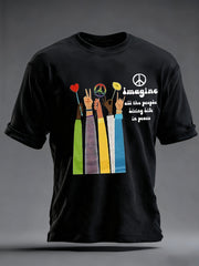 Herren Retro Classic Legendary Rock Band Print Geschenk für Fans lässig Kurzarm T-Shirt