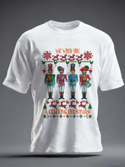 Herren-Retro-Wunsch, Sie haben ein knackiges Weihnachts klassiker Legendary Rock Band Print Casual T-Shirt