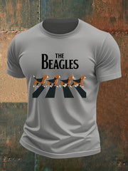 Herren lustige "The Beagles" Hunde-Liebhaber Beatles Parodie Casual T-Shirt