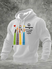 Herren Retro Classic Legendary Rock Band Print Geschenk für Fans Casual Karierte Baumwolle Hoodie