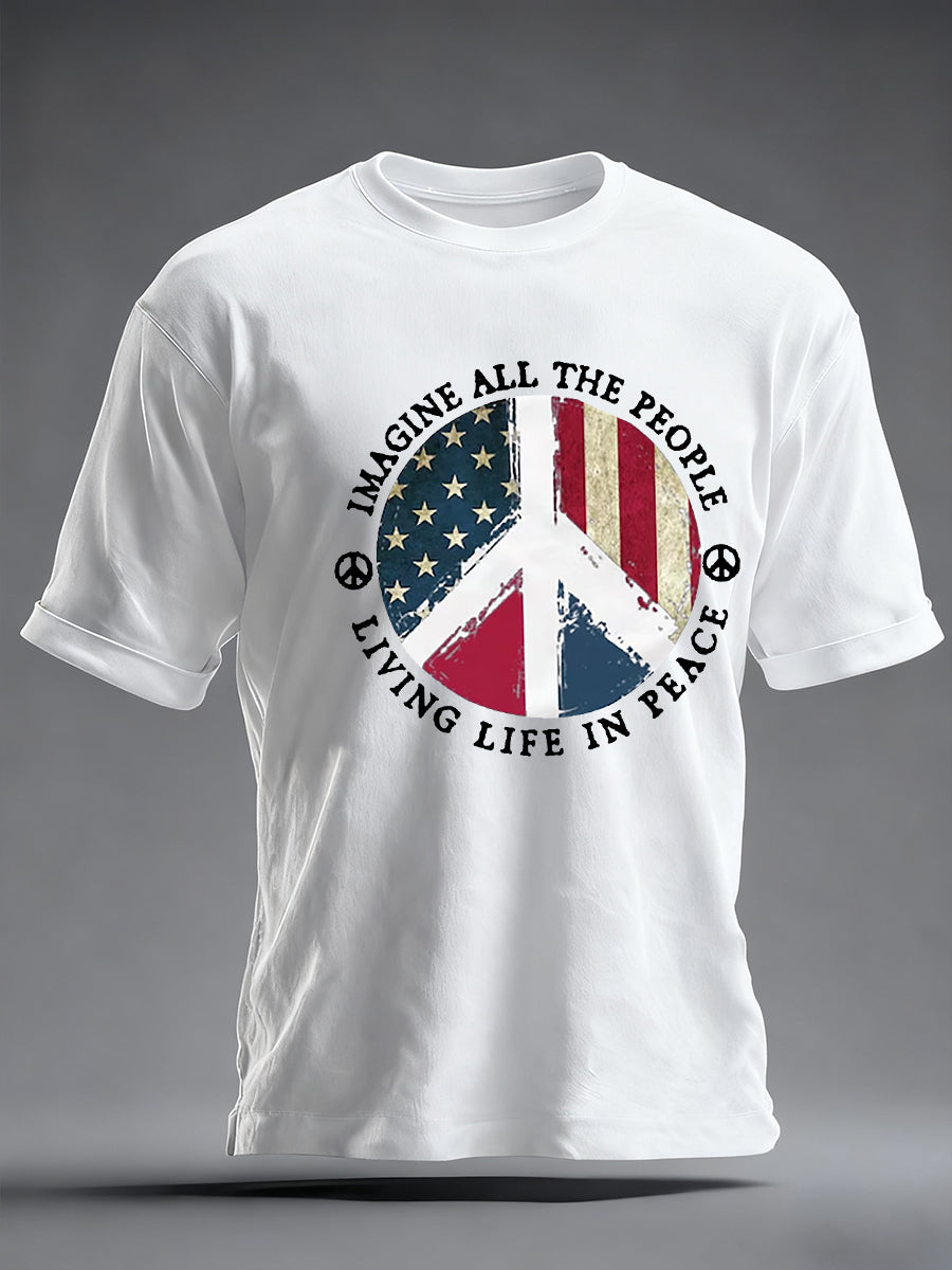 Herren Retro Classic Legendary Rock Band Print Geschenk für Fans lässig Kurzarm T-Shirt