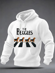 Männer lustige "The Beagles" Hunde-Liebhaber Beatles Parodie Casual Karierten Hoodie