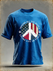 Herren Retro Classic Legendary Rock Band Print Geschenk für Fans lässig Kurzarm T-Shirt