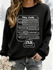 Damen Lustiges Hey Jude Retro Klassisches legendäres Rock Band Print Geschenk für Fans Casual Sweatshirt